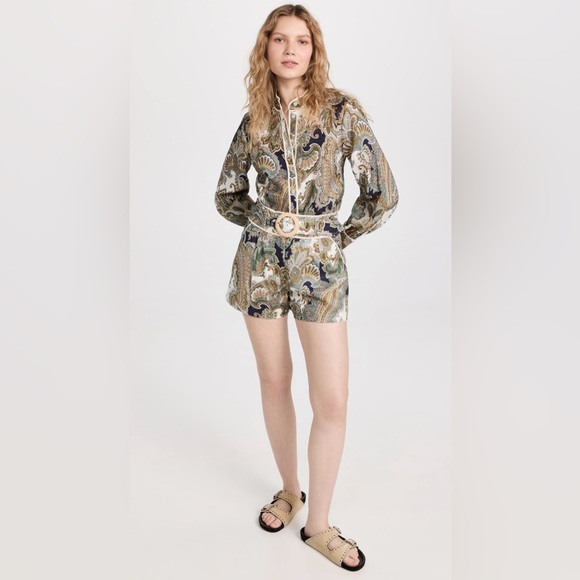 Veronica Beard Thorp Blouse in Army Multi - Picture 11 of 12